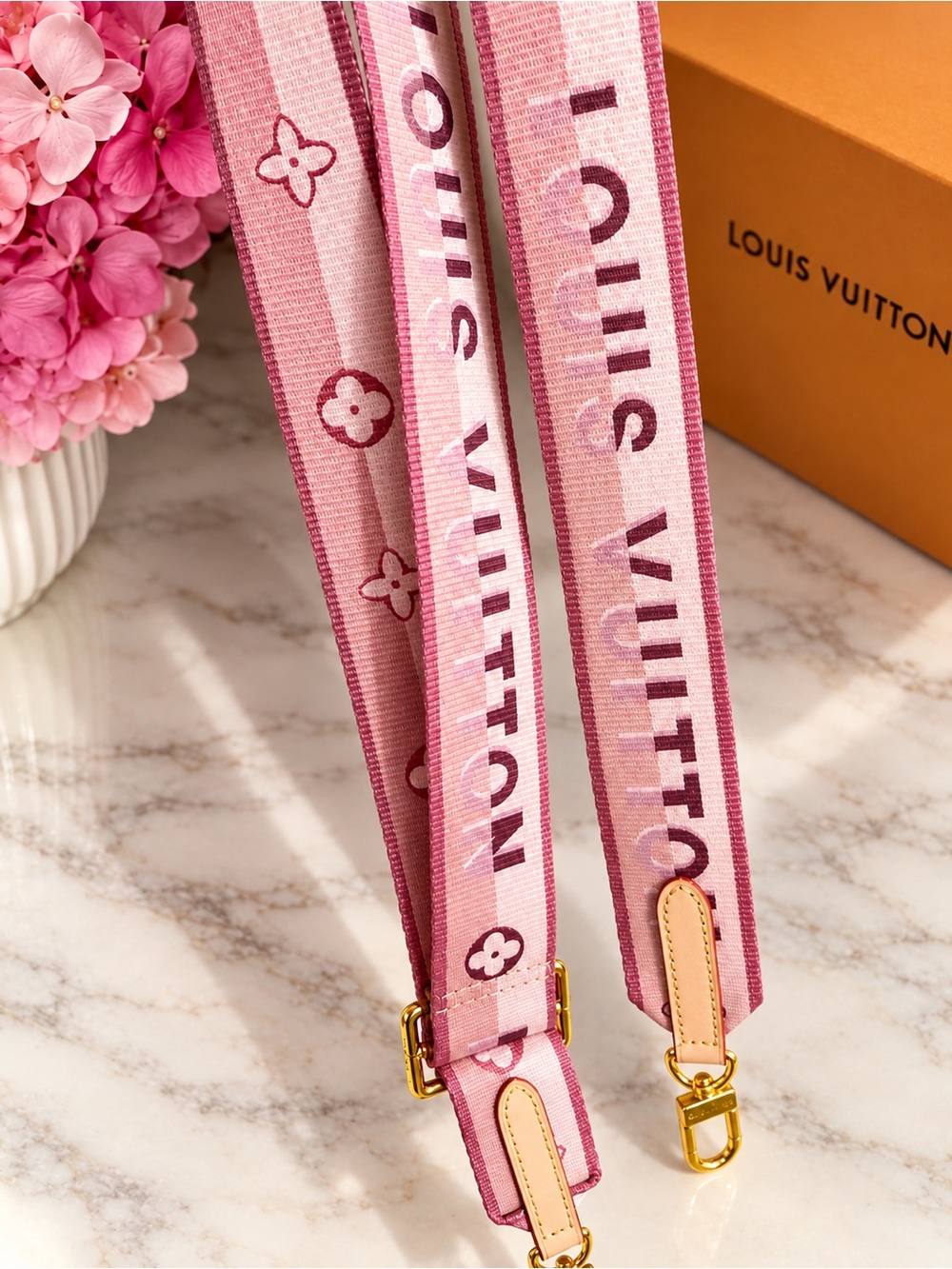 Unbranded LV Pink Adjustable Bag Strap Guitar Strap